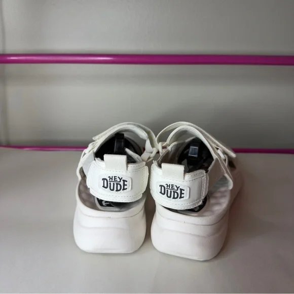 Hey Dude White Collins Mono Sport Sandals Sz 7 Womens - Picture 4 of 7